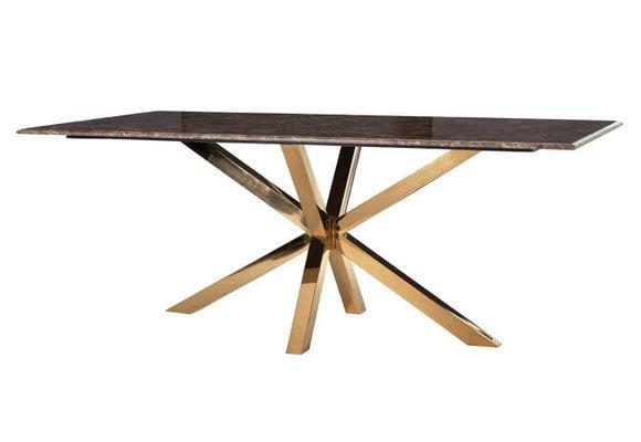 Eettafel Octopus Terni - Goud/Bruin Marmer - 180cm