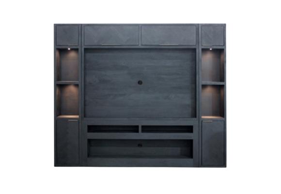 TV-Wandmeubel Black Bonito - Visgraat - 280 x 30 x 215 cm - Zwart